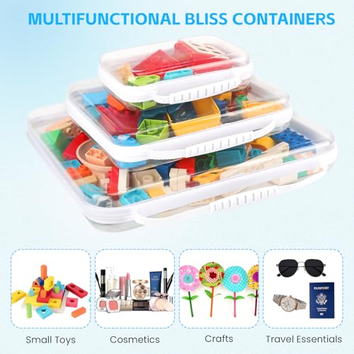 3 Pcs Clear Hard Shell Zipper Case With Handle, XL+L+S Zipper Pouch for Toiletries, Cosmetics, Pencils, Toys, and Diapers – Waterproof Storage Bags3