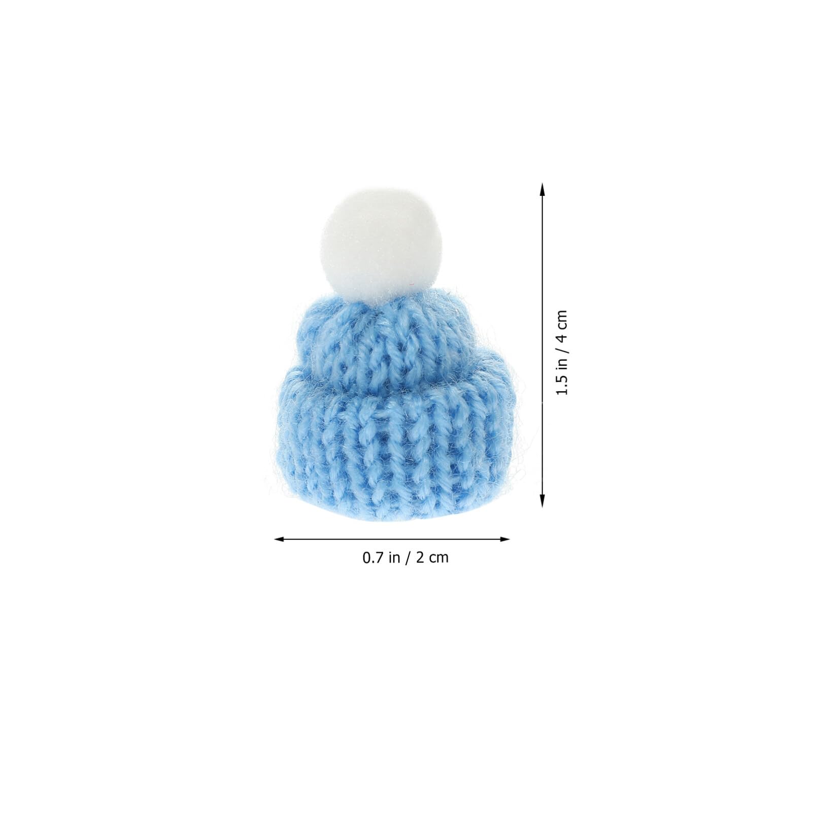 10PCS Knitted Mini Christmas Hat Small Snowman Hat Crafts Finger Santa Party Diy Handmade Accessories (Light Blue) - Image 2