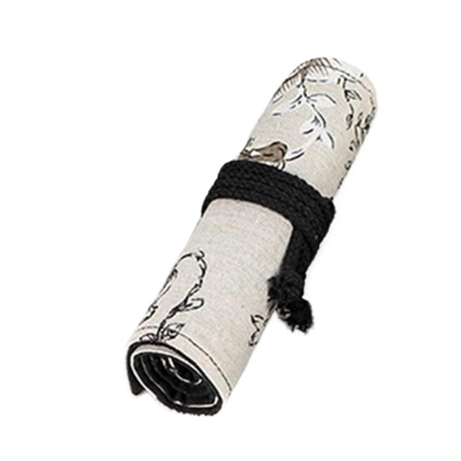 Astuccio Arrotolabile in Tela 2 Pezzi 12/24/36/48/72 Fori Tela portapenne portapenne Tende Astuccio Arrotolato a Mano portapenne(24 Holes)