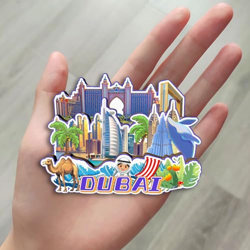 Imán para nevera Dubai en madera MDF decorativo miniatura 5