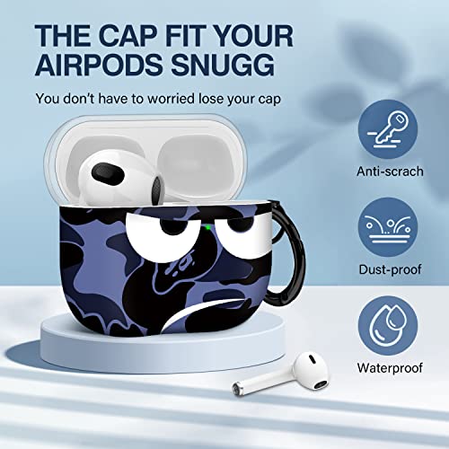 Image of for Airpods 3 Case 2021, Don't Touch Me for Airpods Cover with Keychain Soft Cute Shockproof Cover for Women Men Compatible with for Airpods 3 Charging Case,Blue