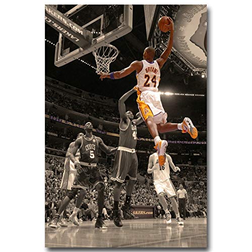 Mengyun Store Kobe Bryant Poster Wall Art Canvas Painting Print Nordic Basketball Player Wall Pictures For Boys Bedroom No Frame B298(40X50Cm)