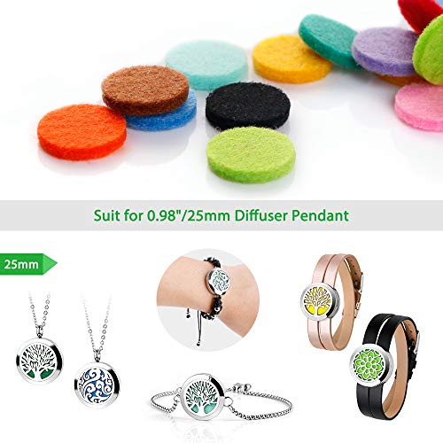 60 PCS Essential Oil Refill Pads, 0.67 Inch Felt Pads Aromatherapy Replacement Pads for Diffuser Necklace Diffuser Bracelet Car Diffuser Vent Clip Multi-colored - Image 5