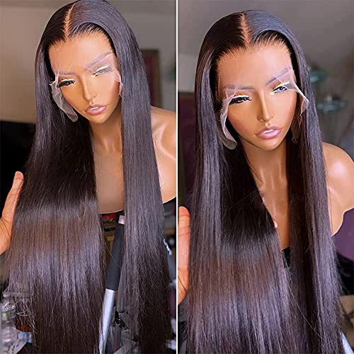 GIANNAY Lace Front Wigs with Baby Hair for Black Women Synthetic Straight Hair Wigs 26 inch Long Lace Wig 13x2.5 Inch Lace