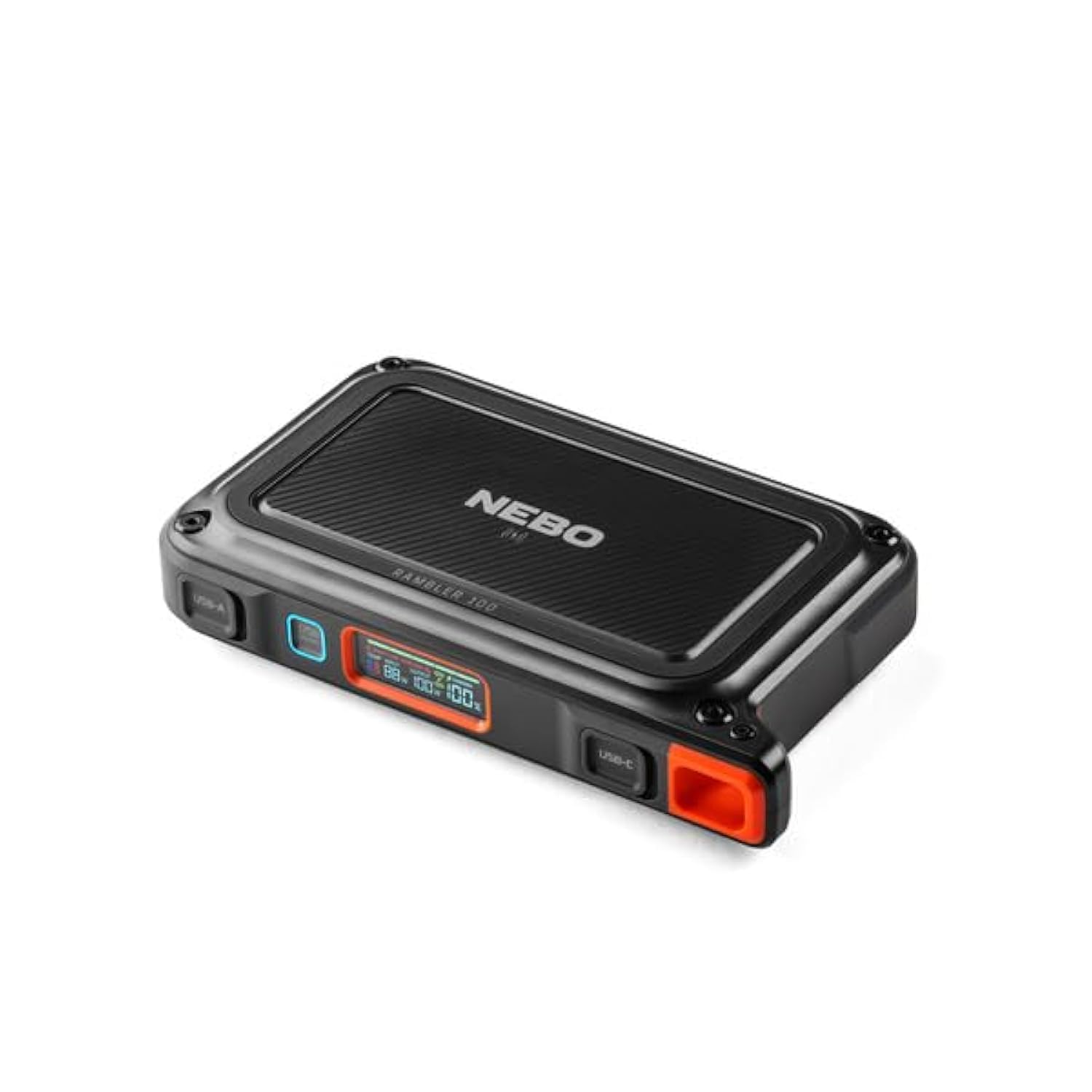 NEBO Rambler PS100 - Batterie Externe et Power Bank Portable avec Ports USB, sans Fil et CA - Accessoire de Camping - pour Smartphones, Ordinateurs Portables et caméras