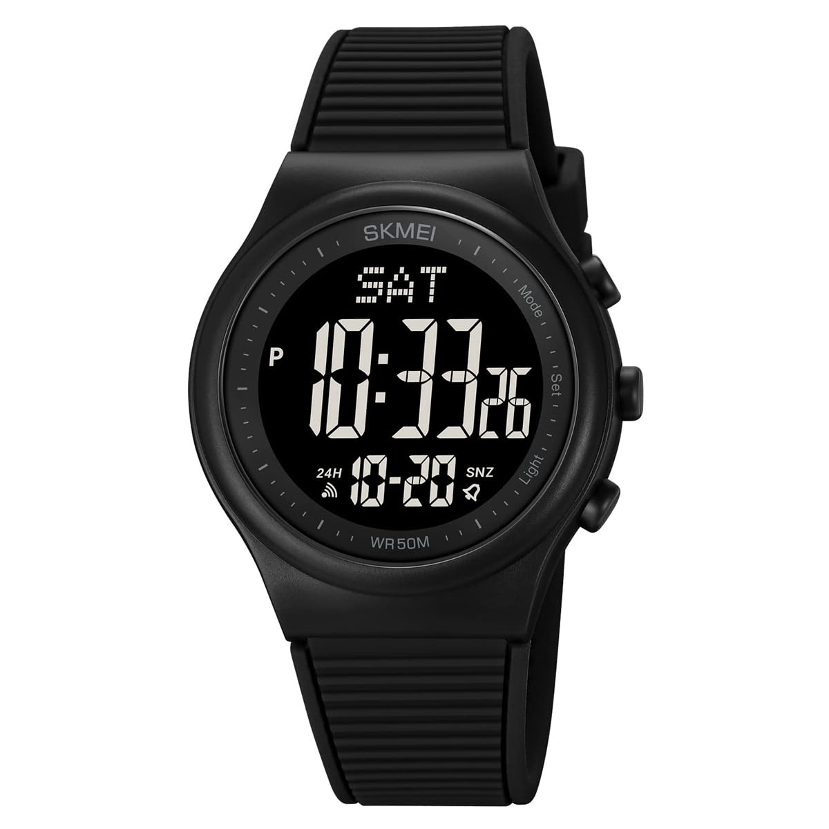 KASTWAVE Multifunctional Waterproof Digital Sports Watch with Luminous Display and Rubber Strap for Outdoor Activities