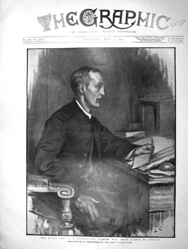 Rev. 1901 de Portrait Winnington Ingram Seigneur Évêque Londres Rev. 1901 de Portrait Winnington Ingram Seigneur Évêque Londres