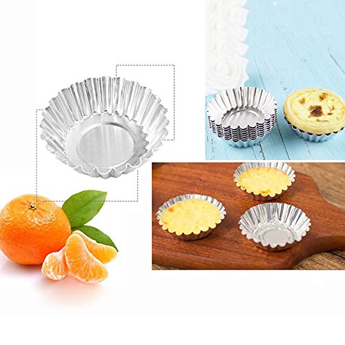 Miecux Non-Stick Egg Tart Molds - Reusable Baking Tinplate Round Muffin Cups For Baking thumb #6