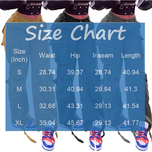 Cargo Jeans for Women Boyfriend Straight Leg Jeans Baggy Casual Denim Elastic High Waisted Cargo Pants with Pockets3