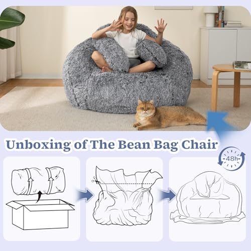 21% Off Achicsofar Plush Rabbit Bean Bag Chair - Soft & Cozy - Image 7