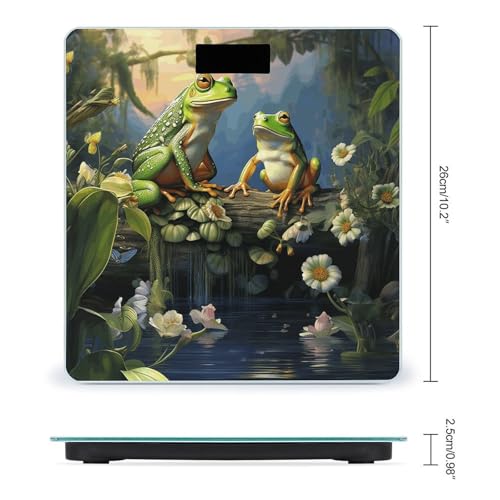 Báscula digital de baño con vidrio templado y pantalla LCD miniatura 2