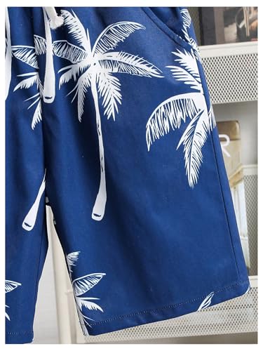 Image of Verdusa Boy's 2 Piece Outfits Summer Hawaiian Vacation Beach Button Down Shirt and Shorts Going Out Sets