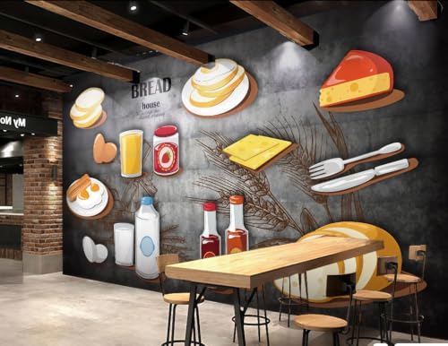 Papier peint ciment 3D pour transformer un mur de café sombre en espace cosy