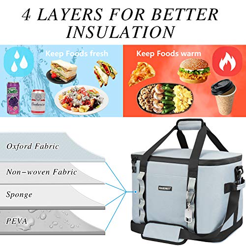 GARDRIT 30/60 Can Large Cooler Bag - Collapsible Insulated Lunch Box, Leakproof Cooler Bag Suitable for Camping, Picnic& Beach (39L) - Image 3