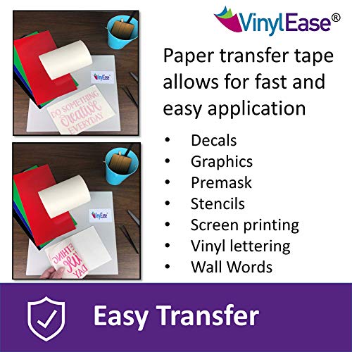 Vinyl Ease 12 inch x 150 feet roll of Paper Transfer Tape with a Medium Tack Layflat Adhesive. Works with a Variety of Vinyl. Great for Decals, Signs, Wall Words and More. V0844 - Thumbnail 7