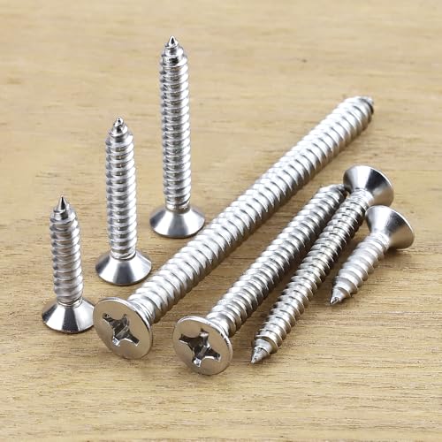 Vis à tôle tête plate 3,8 cm cruciforme inox 304 pour bois et métal x100 - 4