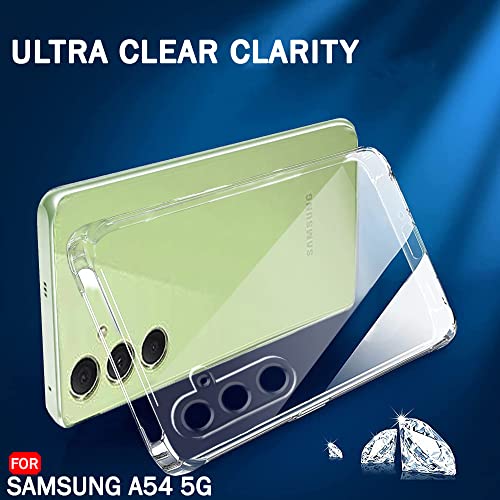 Image of TheGiftKart Back Cover Soft Case for Samsung Galaxy A54 5G | Best Camera Protection | Inbuilt Dust Plugs & Anti-Slip Grip | Ultra Clear Slim Back (Silicone | Transparent)