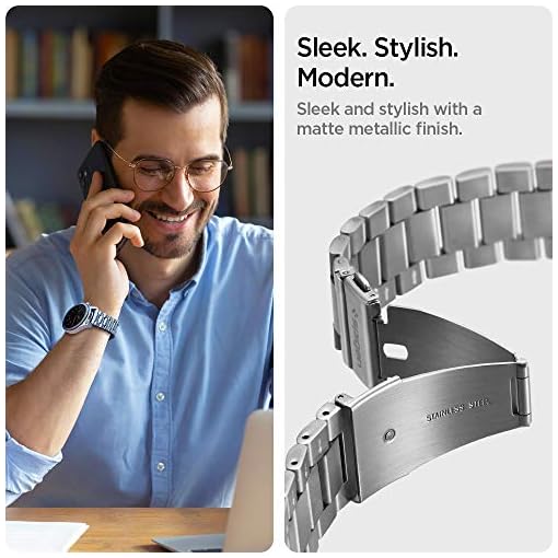 Spigen Modern Fit for Samsung Galaxy Watch 3 Strap 45mm, Galaxy Watch 46mm and other smartwatch models compatible with 22mm Strap Band -Silver - Image 6