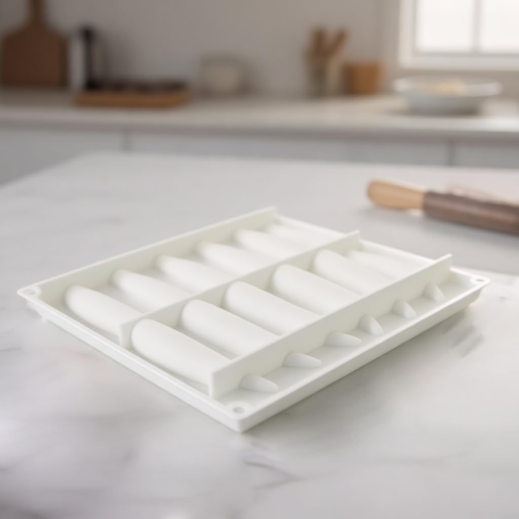 2PCS Cake Baking Molds Vanilla Bean Shape Chocolate Making Molds 6 Cavities Suitable for Cupcakes Making Easy Releasing