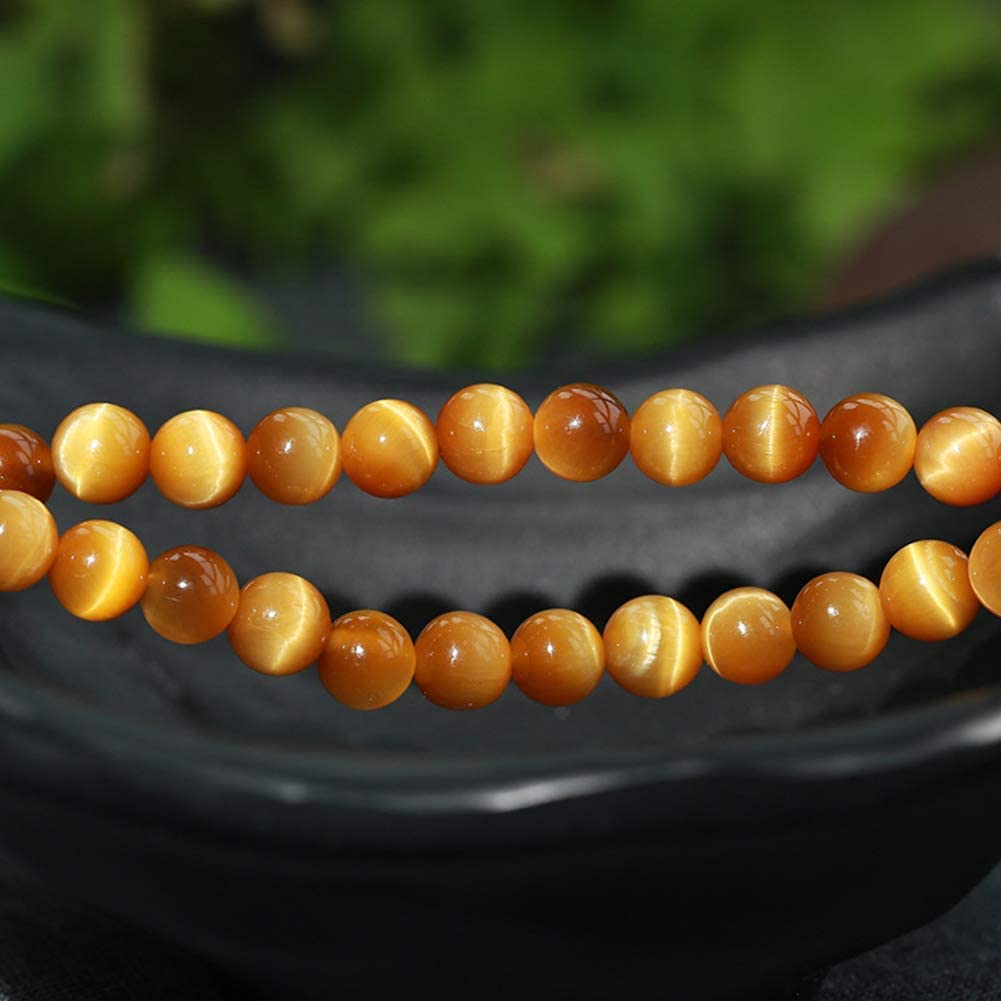 Panzhu-Armband, buddhistischer Rosenkranz, 108 Tigerauge-Stein-Armband, 6 mm Gebetsperlen, mehrere Kreise, Mala, tibetisch-buddhistische Halsketteu2014Sammlungsebene (Farbe: Gelb, 6 mm)