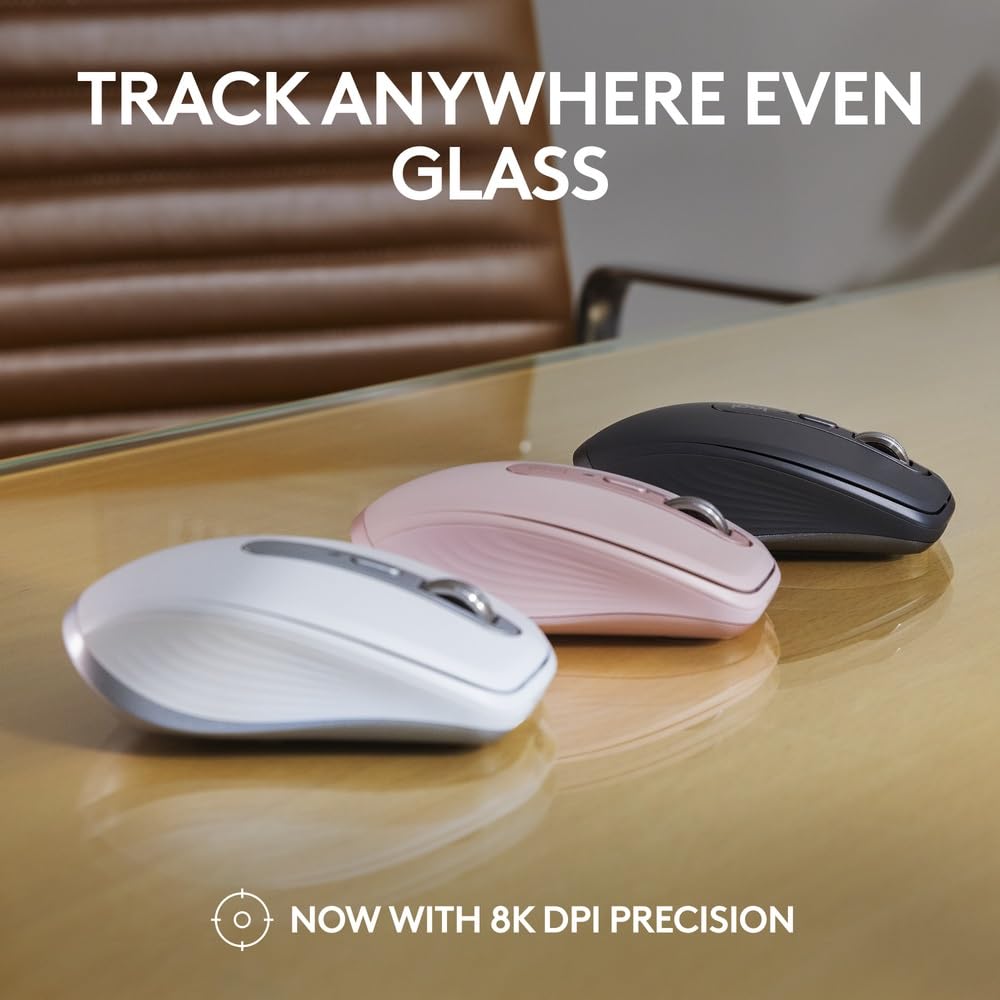 Logitech MX Keys S, Tastiera Wireless, Profilo Basso, Tasti Programmabili, Retroilluminazione & MX Anywhere 3S, Mouse Wireless Compatto, Scorrimento Veloce, Tracciamento 8K DPI