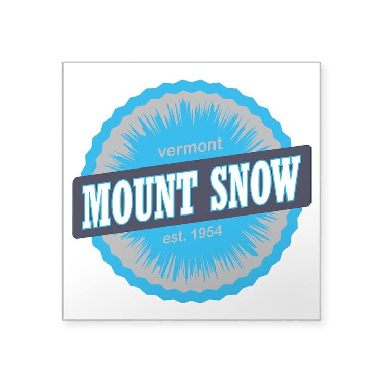 CafePress Mount Snow Ski Resort Vermo Square Sticker 3 X 3 Square Bumper Sticker Car Decal, 3"x3" (Small) or 5"x5" (Large)