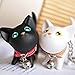 Produktbild Scrox 1x Schlüsselanhänger Mode Niedlichen Cartoon Katze Anhänger Schlüsselbund Katze Key Chain mit Shake Head Bell, Auto Tasche Anhänger Schlüsselanhänger, Weiß