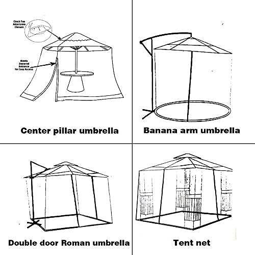 Mosquitera para sombrilla resistente de alta densidad exterior 6
