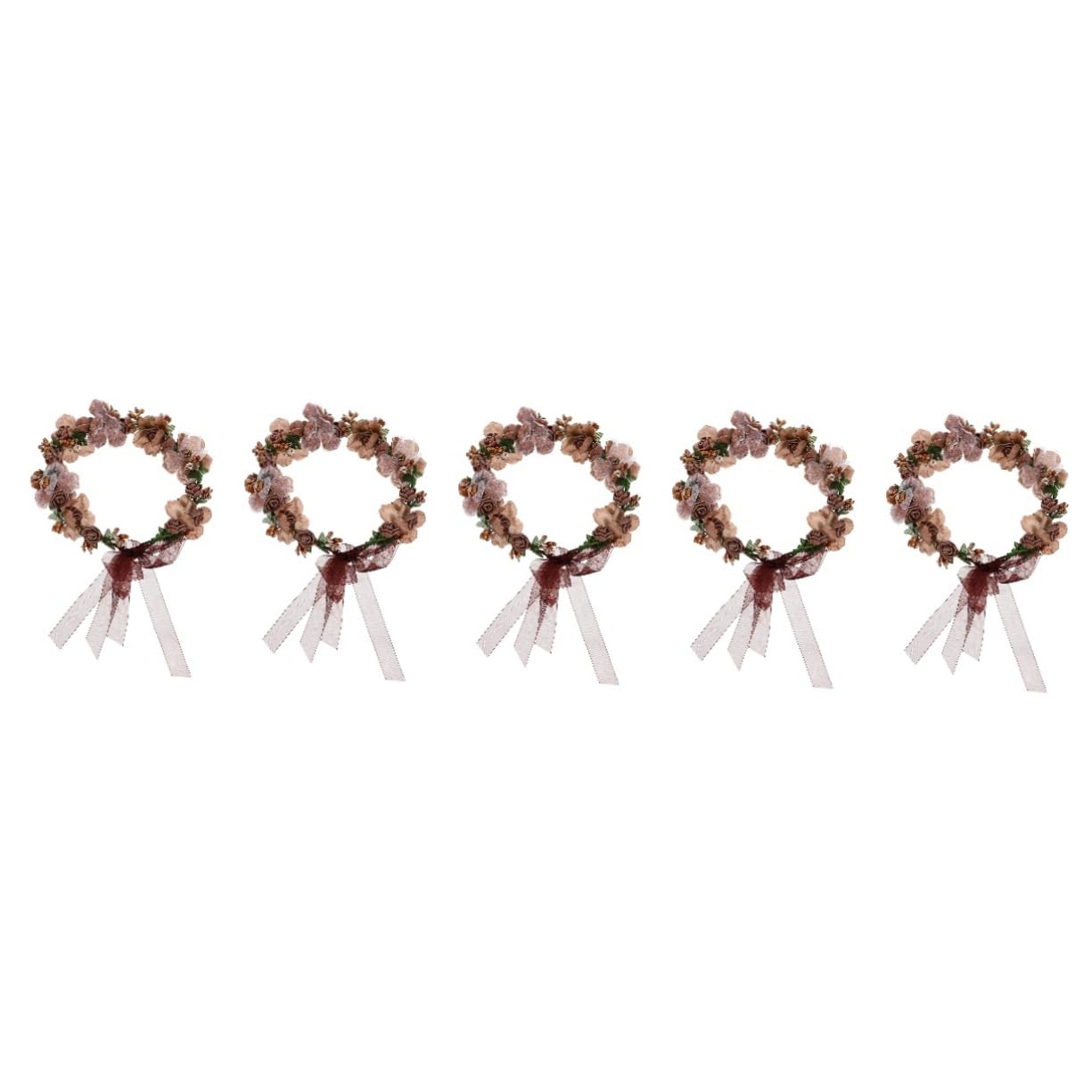 Didiseaon 5piezas Diadema Nupcial Floral Para Bodas Accesorio De Cabello Flores Artificiales Tocado Elegante y Fotografía Para Celebraciones y