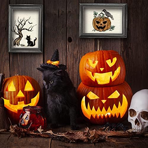 GLOBLELAND Halloween Clear Stamps Crow Broom Tombstone Pumpkin Silicone Clear Stamp Seals for Cards Making DIY Scrapbooking Photo Journal Album Decoration