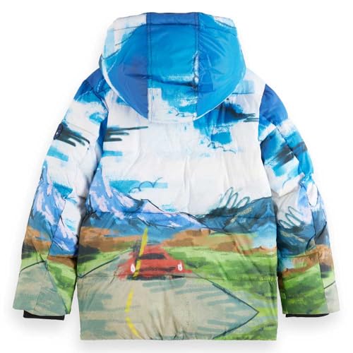 Printed Puffer Jacket with Hood for Boys by Scotch & Soda2