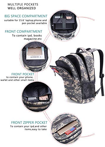4land Camo Backpack for Boys,Army Boys Backpacks for Elementary Middle School Military,Camouflage Bookbag 40L - Image 5