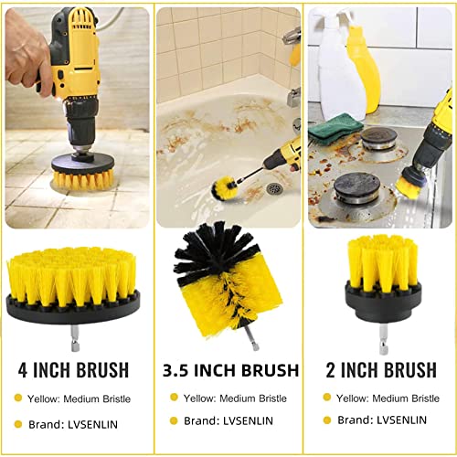 Drill Brush Attachment Set, 4Pcs In Power Scrubber Brush With Drill Scrub Brush For Cleaning Showers, Tubs, Bathroom, Tile, Grout, Carpet(4 Pack) #TOP6