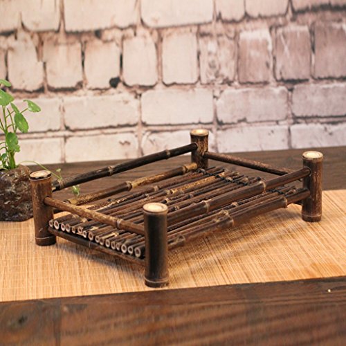 Mesa de chá de bambu clássica chinesa da Homozy – 25 x 13 x 6,5 cm