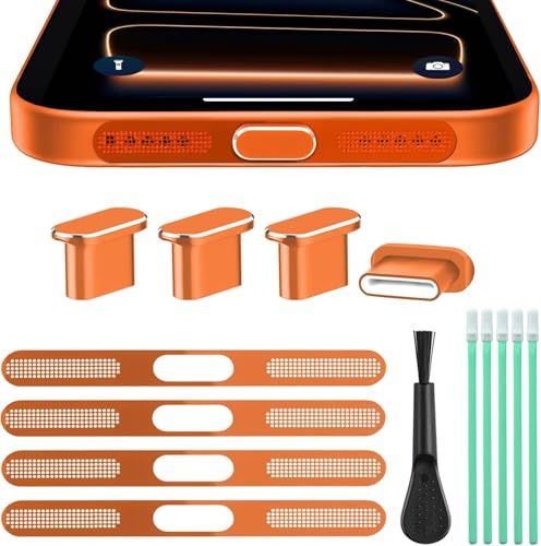 USB Type-C�|�[�g�h�o�ی�J�o�[ �J�o�[�X�s�[�J�[�h�o 14�_�Z�b�g �A���~�j�E�� ��p�N���[�j���O�u���V�t�� iPhone 17 Pro Max�p�h���A�N�Z�T���[