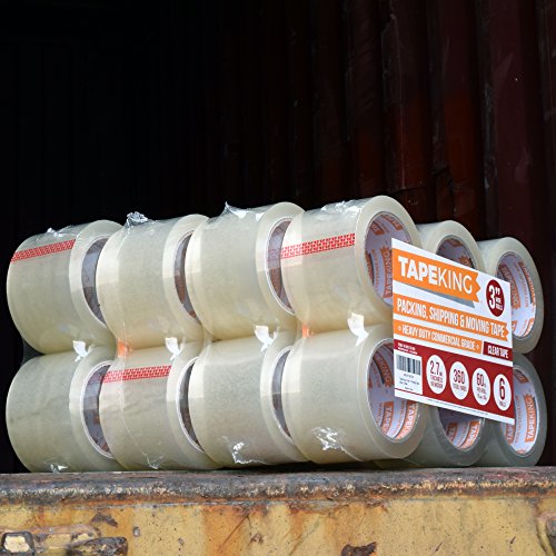 Tape King Clear Packing Tape 3 Inch Wide (Case Of 24 Rolls) - 60 Yards Per Refill Roll, (2.7Mil Thick) Strong Sealing Adhesive Industrial Depot Tapes For Moving, Packaging, Shipping, Office & Storage #TOP2