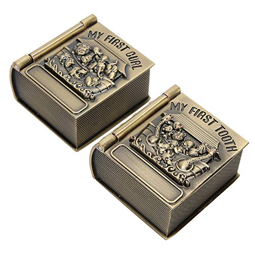 Boîte à dents de bébé, étui à bibelots, lisse, métal Vintage, personnalité pour bébés filles garçons pour le stockage des boucles de dents pour la décoration