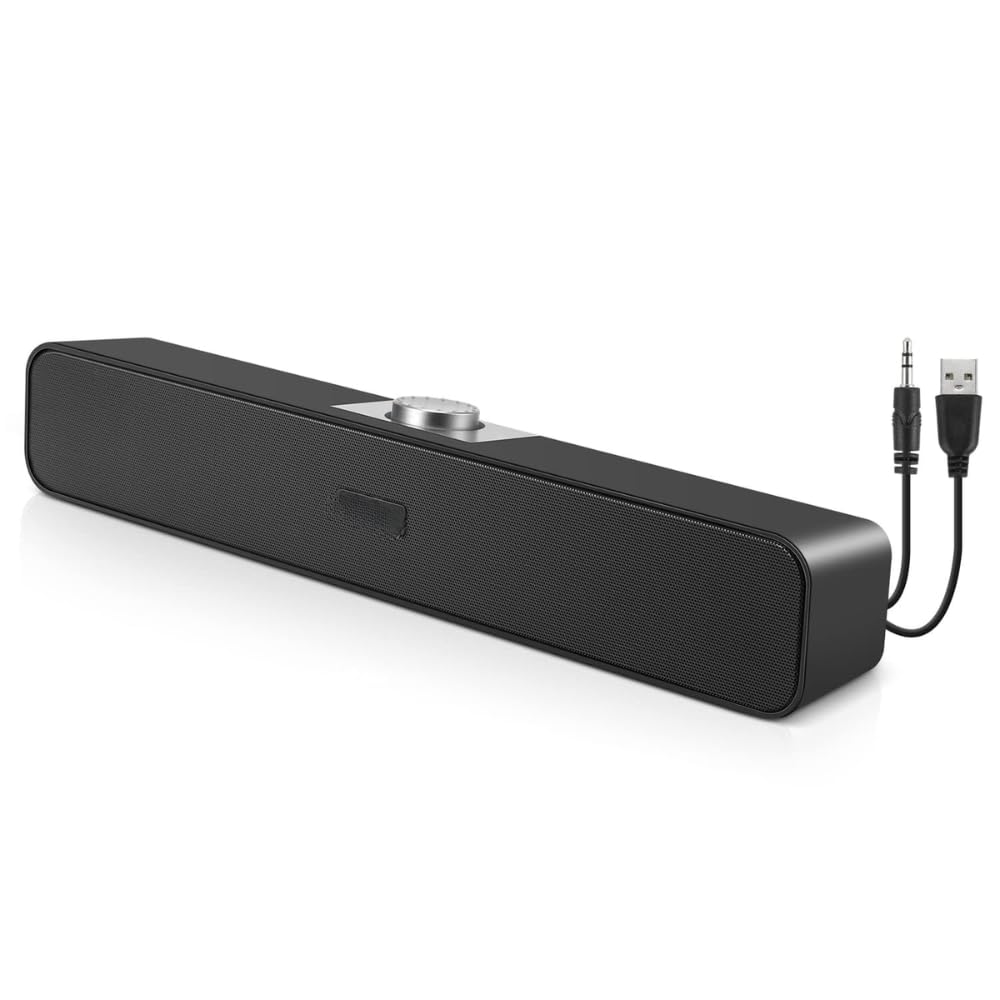 Drumstone (𝐒𝐩𝐞𝐜𝐢𝐚𝐥 𝟏𝟓 𝐘𝐞𝐚𝐫𝐬 𝐖𝐚𝐫𝐫𝐚𝐧𝐭𝐲 USB Powered Computer Soundbar Speaker, 20W Stereo Output with Bass Diaphragm, 6H Playtime, Plug and Play, Slim Design for Desktop, Laptop,-picture-29