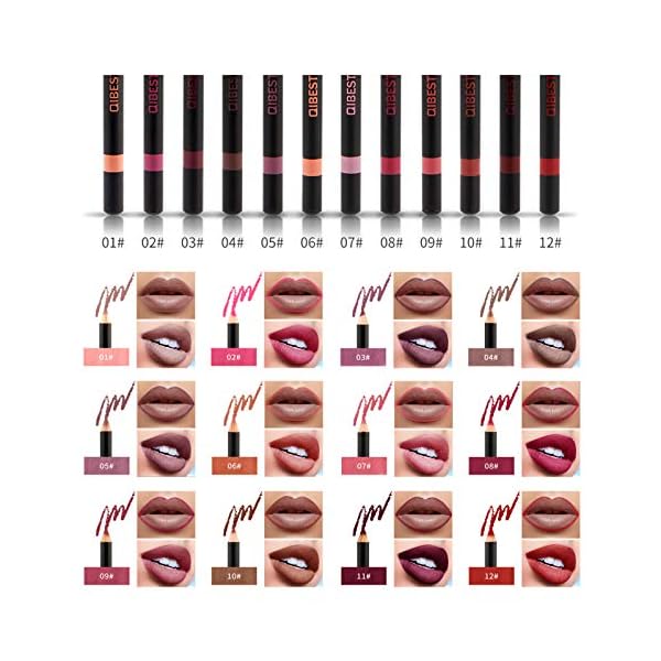 BONNIESTORE-12-Colors-Matte-Lip-Liner-Pencil-Set-High-Pigmented-Long-Lasting-Waterproof-Matte-Lip-Liners-and-Smooth-Makeup-Lip-Pencils BONNIESTORE Matte liquid Lipstick Set, Waterproof lipstick Set (#1)