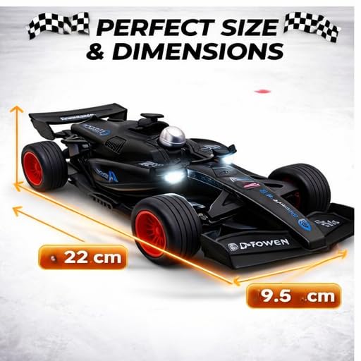 Image of PLUSPOINT Formula1 Friction Powered Race Car Toy for Kids, F1 Car with Light and Sound Push and Go F1 Racing Speed Vehicle for Toddlers, Kids,Boys & Girls