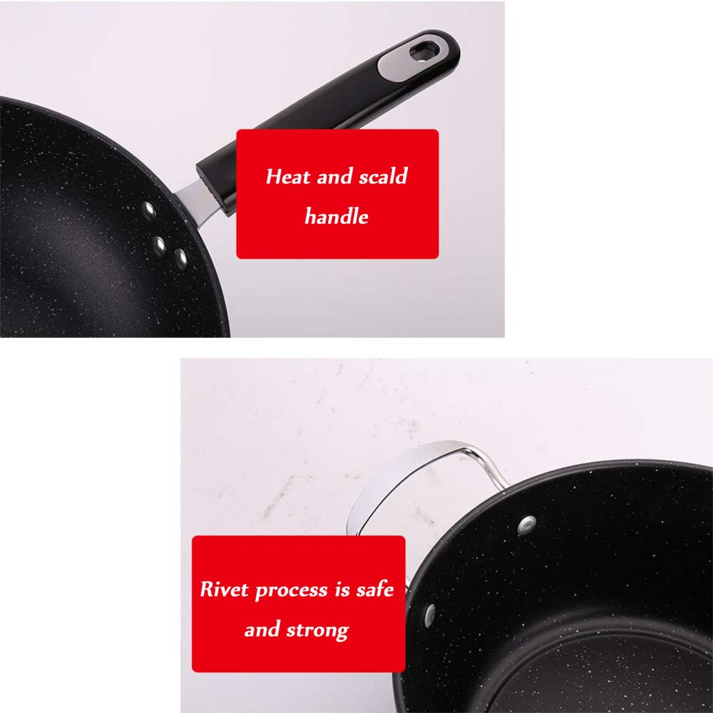 Pentola Cucina, pentole padelle, Set pentole in Alluminio pressofuso, Set padelle multifunzionali la casa con Coperchio in Vetro Rivestimento Antiaderente