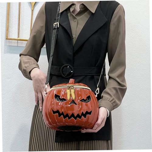 Halloween Purse, Funny Weird Pumpkin Purse, Handheld/Shoulder/Crossbody Pumpkin Bag, Zipper Halloween Crossbody Bag for Women 6