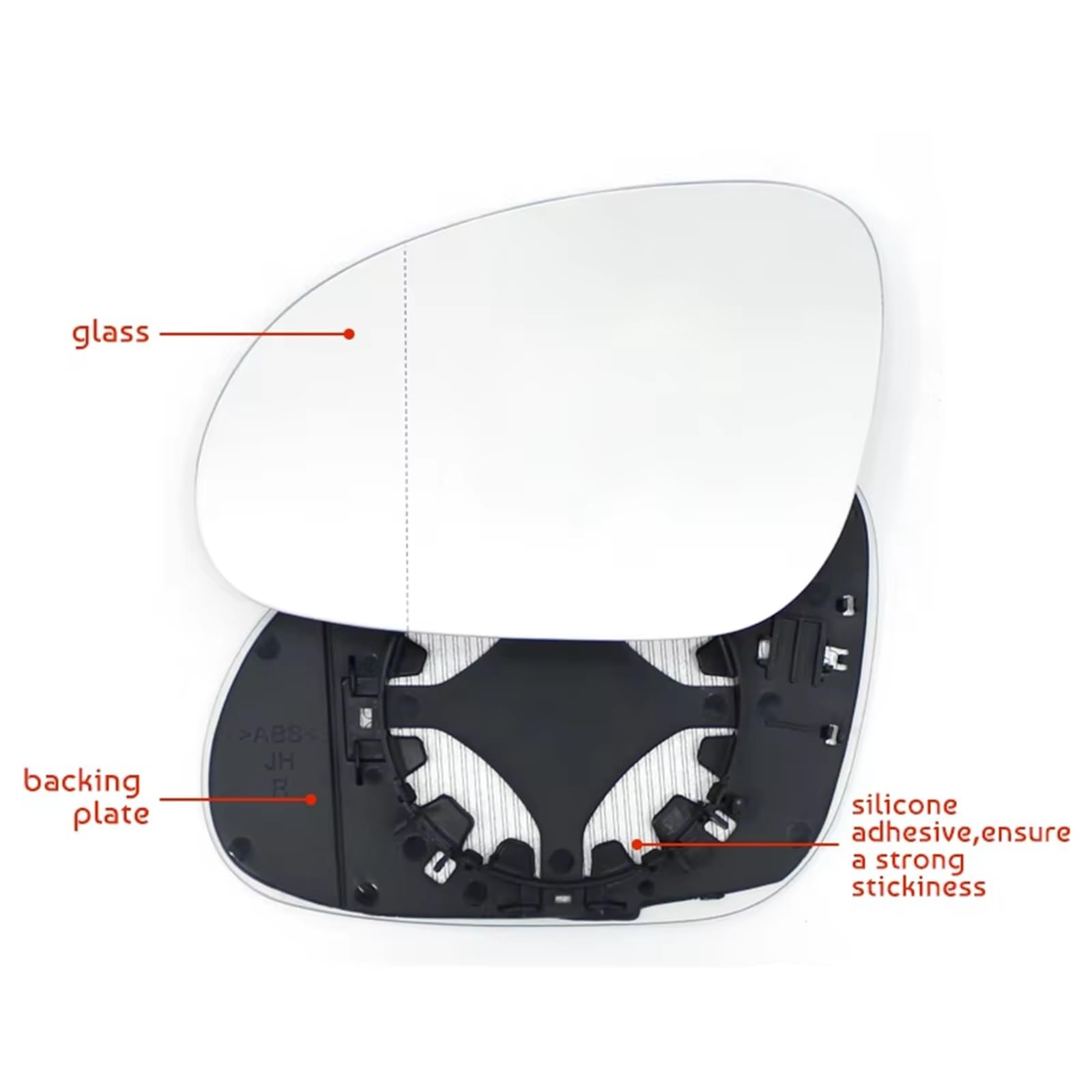 Verre Rétroviseur Latéral Rétroviseur extérieur Chauffant pour Golf pour GTI 6 MK6 2009-2012, rétroviseur latéral Gauche/Droit, Angle Glace Rétroviseur(1piece Left)
