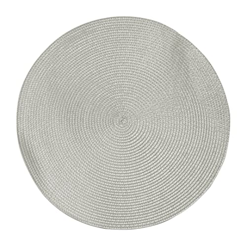 Kit 6 Peças Jogo Americano Redondo 38cm (Prata)