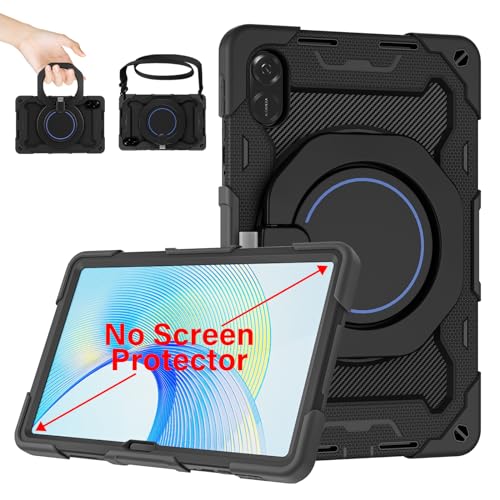 ROISKIN Honor Pad X9 11.5 inch 2023 Case: Heavy Duty Rugged Shockproof Cover for Honor Pad X8 Pro with Pen Holder & Rotating Kickstand & Shoulder Strap for Honor Pad X9 Case- Black