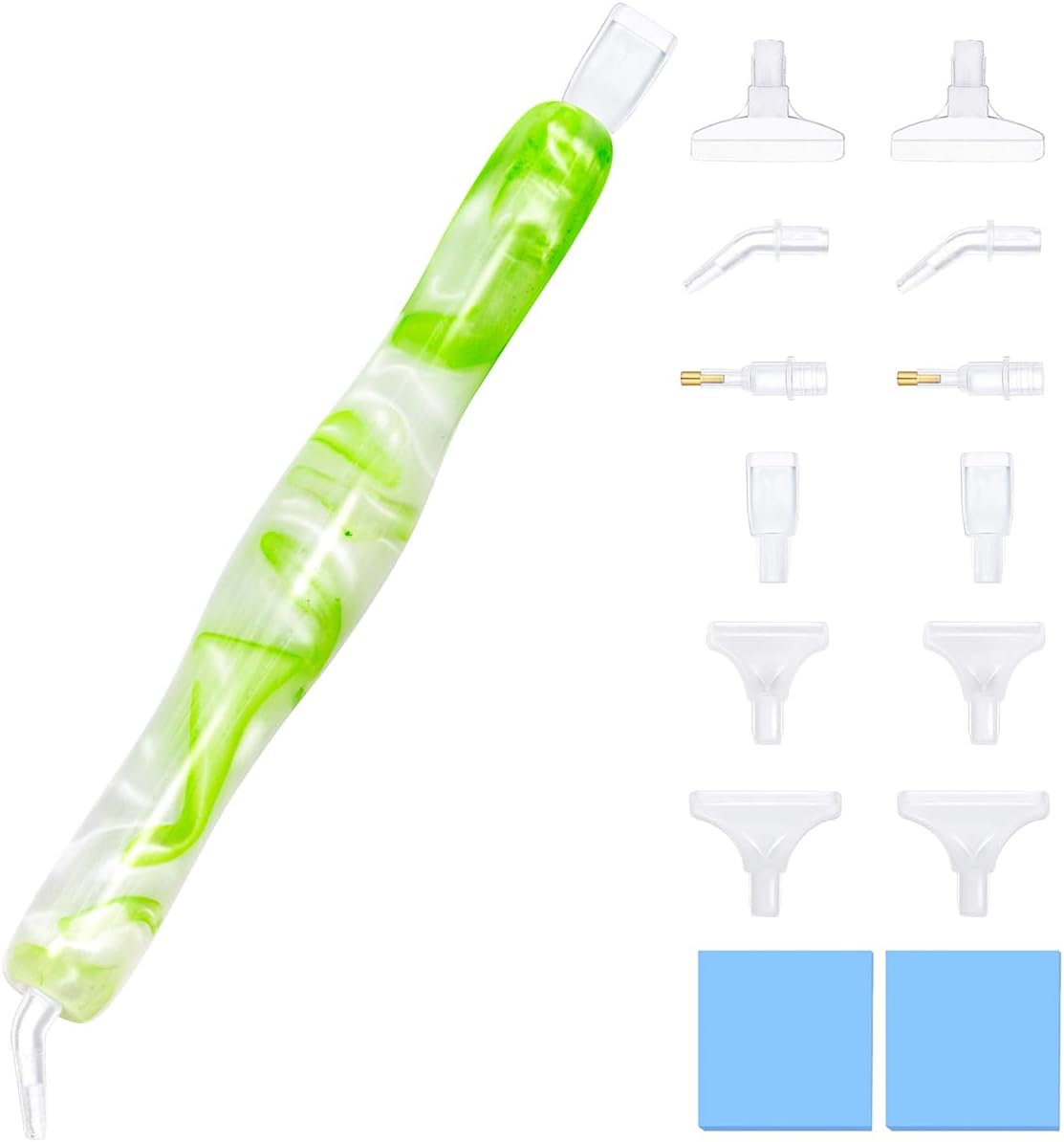 Praise V Do Diamond Painting Art Drill Beading Pen Kit Tool Accessories Stylus Drill Pen with Tips and Waxes for Diamond Painting Nail Art Diamond Art WhiteGreen