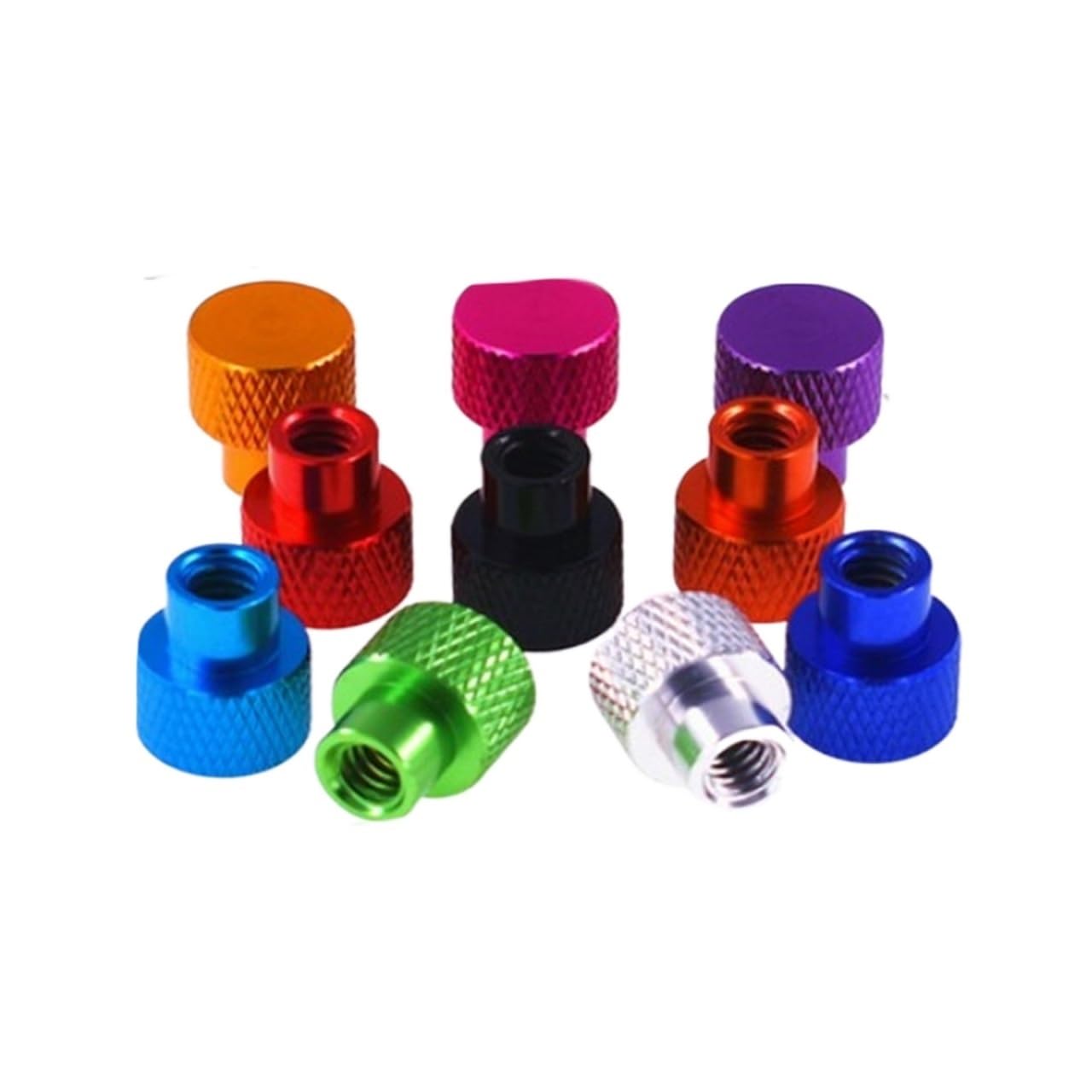 Thread Lock,Hardware Nuts, Hand Twist Screw5-10pcs/lot M3 M4 M5 M6 Colourful Aluminum Blind Frame Hand Tighten Flange Nut Step Knurled Thumb Nut(Orange-M5 5pcs)
