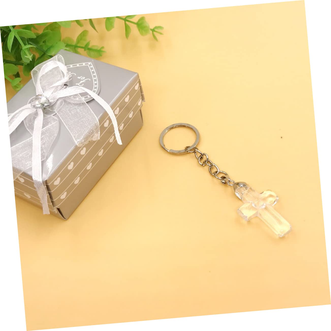 LIFKOME Portachiavi a Croce Logo Della Carta Da Tavolo Da Pranzo Keychain Con Diamante D'acqua Oggetti Di Scena Pendenti Decorazioni Pendenti Decorazione Digitale Cristallo