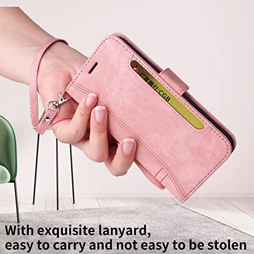 Celular Capa para iPhone 11 Case Carteira Corda Anti-perda 5 Slots de Cartão Fecho Magnético Função