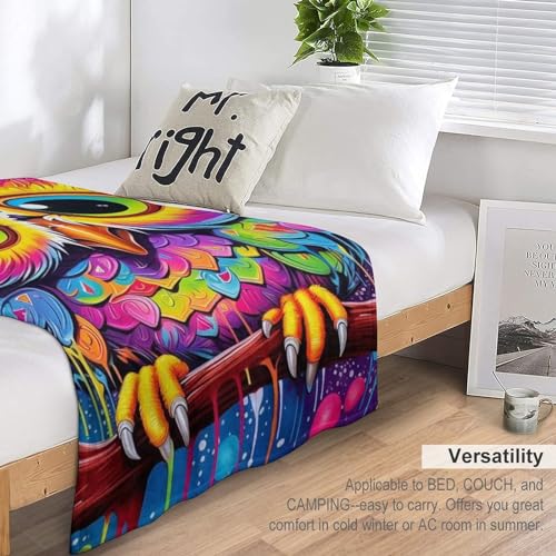 Couverture polaire flannel hibou thermique et extra douce pour lit - 7